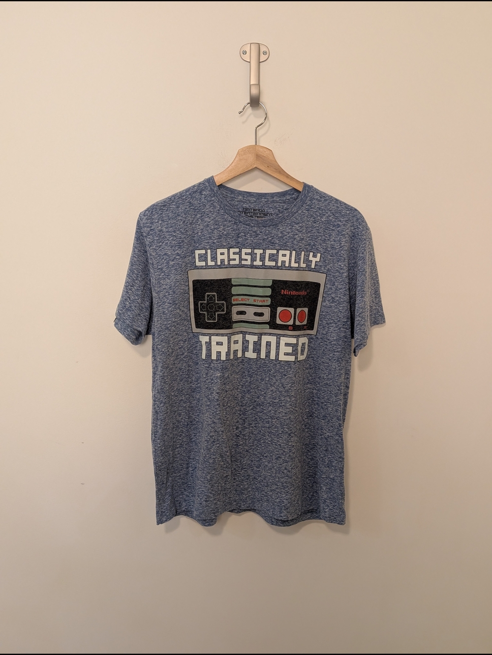 Nintendo Heather Blue Logo Graphic Tee Men's Size Large